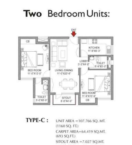2 BHK Flat for Sale